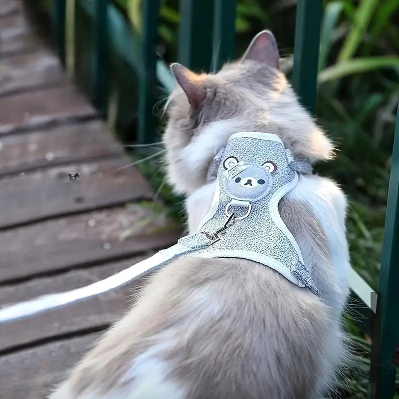 Laisse et Harnais souple réglable Pour Chat ou petit chien (fait main) Tout Pour Eux