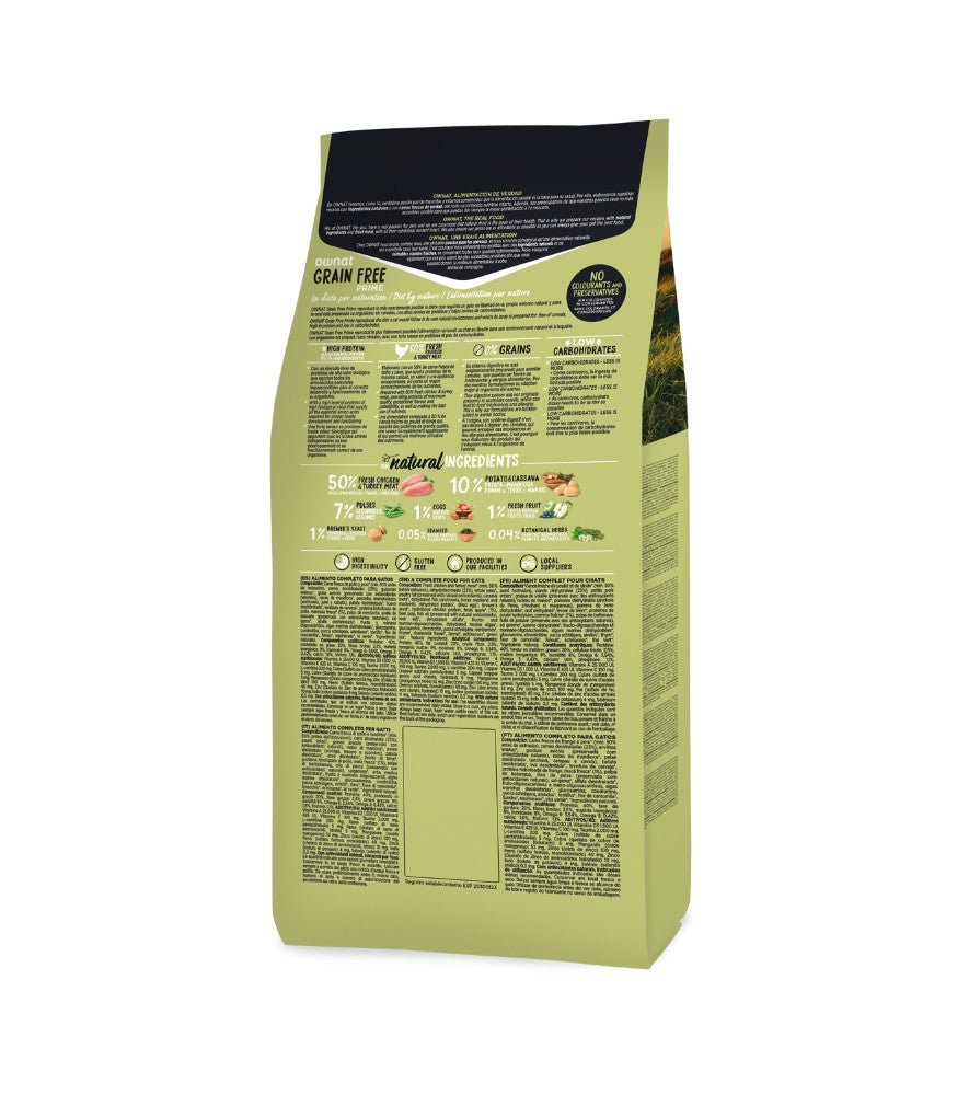 OWNAT PRIME Grain Free pour Chat Adulte sans céréales poulet & dinde Tout Pour Eux