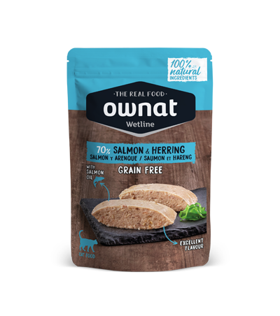 OWNAT WETLINE Salmon & Herring ( Saumon et Hareng ) sachet de 85g Tout Pour Eux