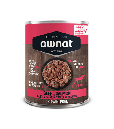 OWNAT Wetline Boeuf et Saumon pour chien ( Lot de 6 ) Tout Pour Eux