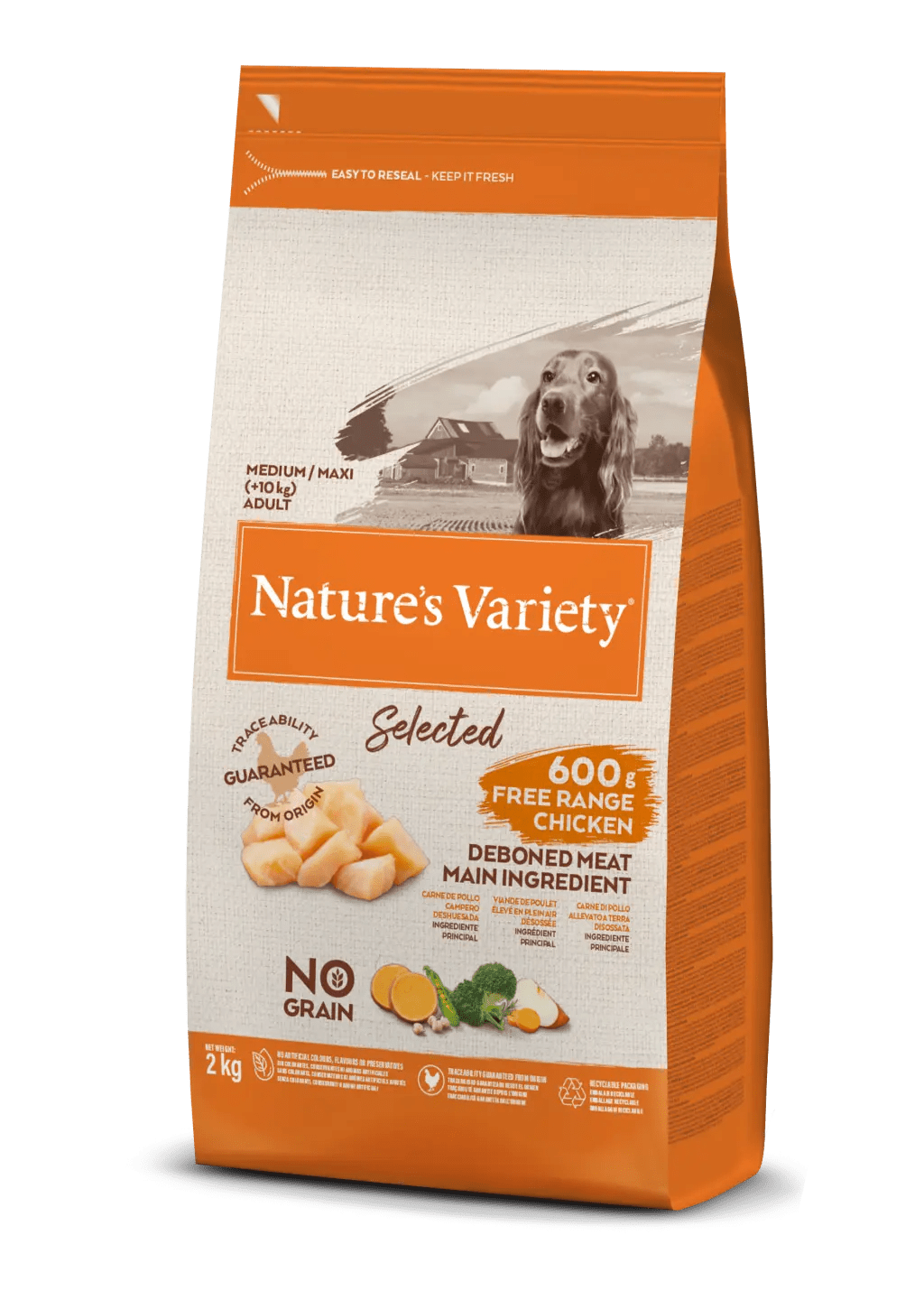 Nature's Variety Poulet 2Kg pour Chien de moyenne et grande taille ( + 10Kg )